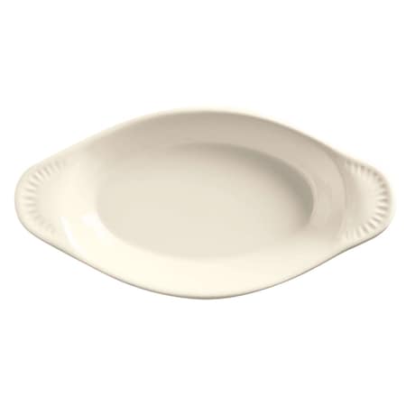 World Tableware Bedrock Ovenware 8.625 8 oz. Cream White Oval Welsh Rarebit, PK24 OAG-8-WW